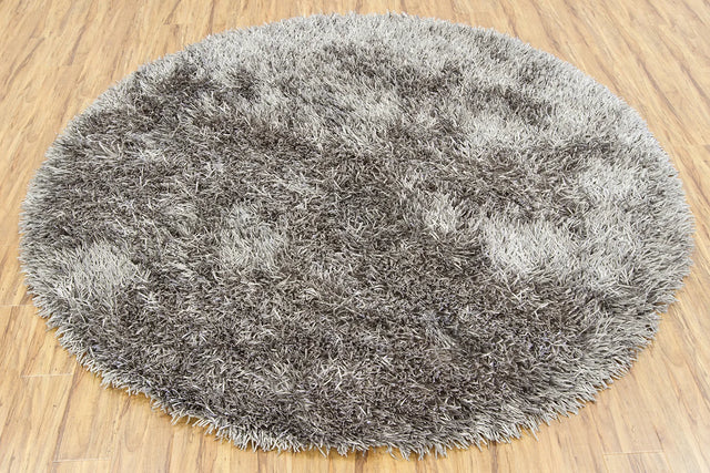 Chandra Tirish TIR-19306 Grey round rug, flat view
