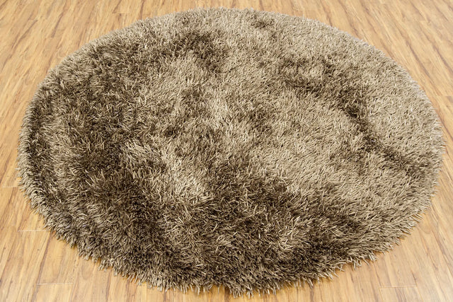 Chandra Tirish TIR-19307 Taupe round rug, flat view