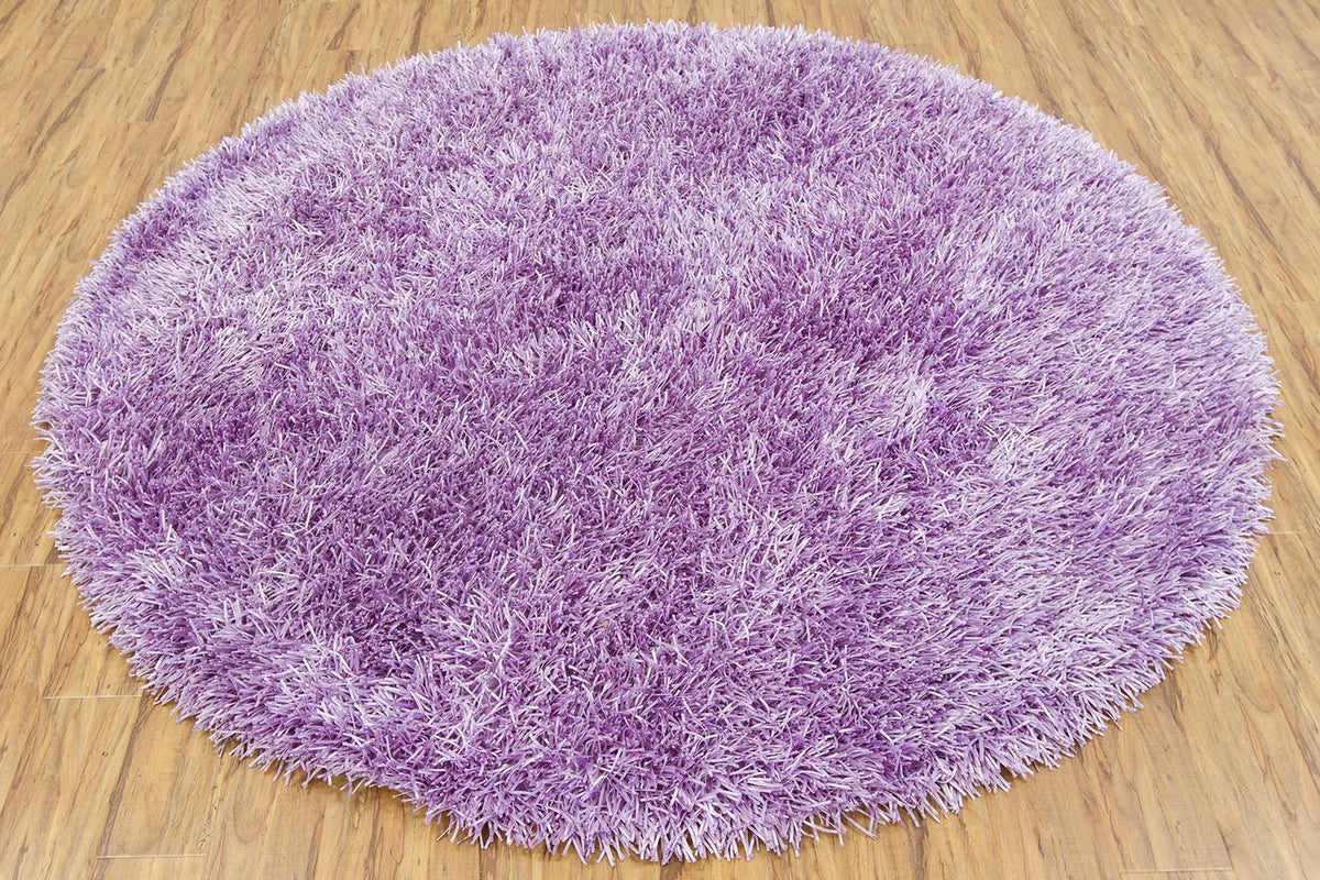 Chandra Tirish TIR-19308 Purple round rug, flat view