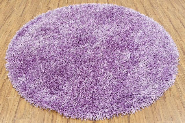 Chandra Tirish TIR-19308 Purple round rug, flat view