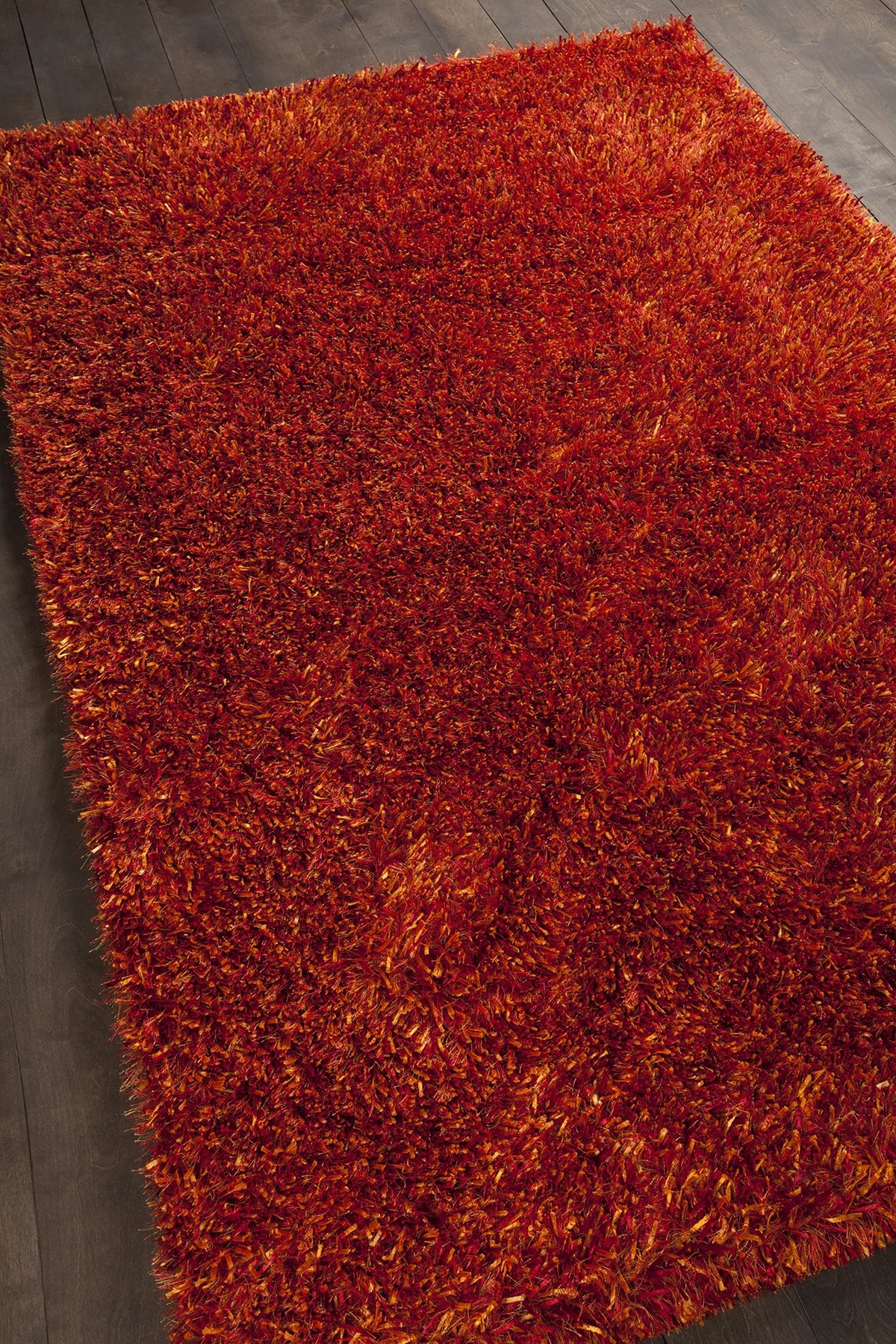 Chandra Tulip TUL-17400 Red and Yellow rug, angled side view