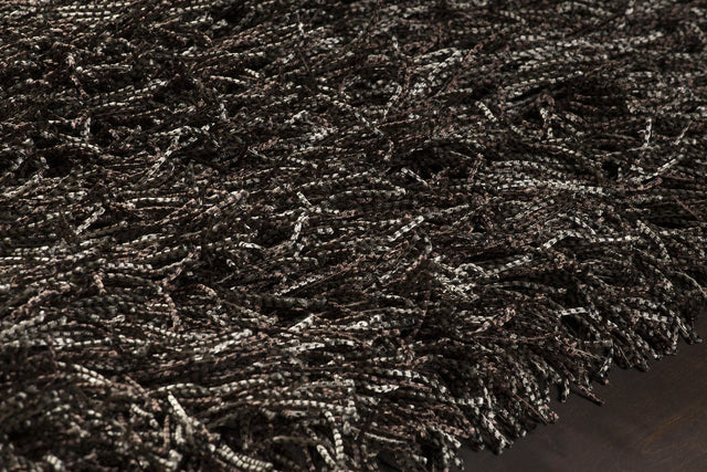 Chandra Tyra TYR-43600 Brown and Black and Beige rug, side detail view