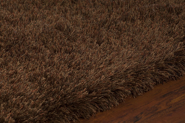 Chandra Vani VAN-13601 Brown and Rust rug, side detail view