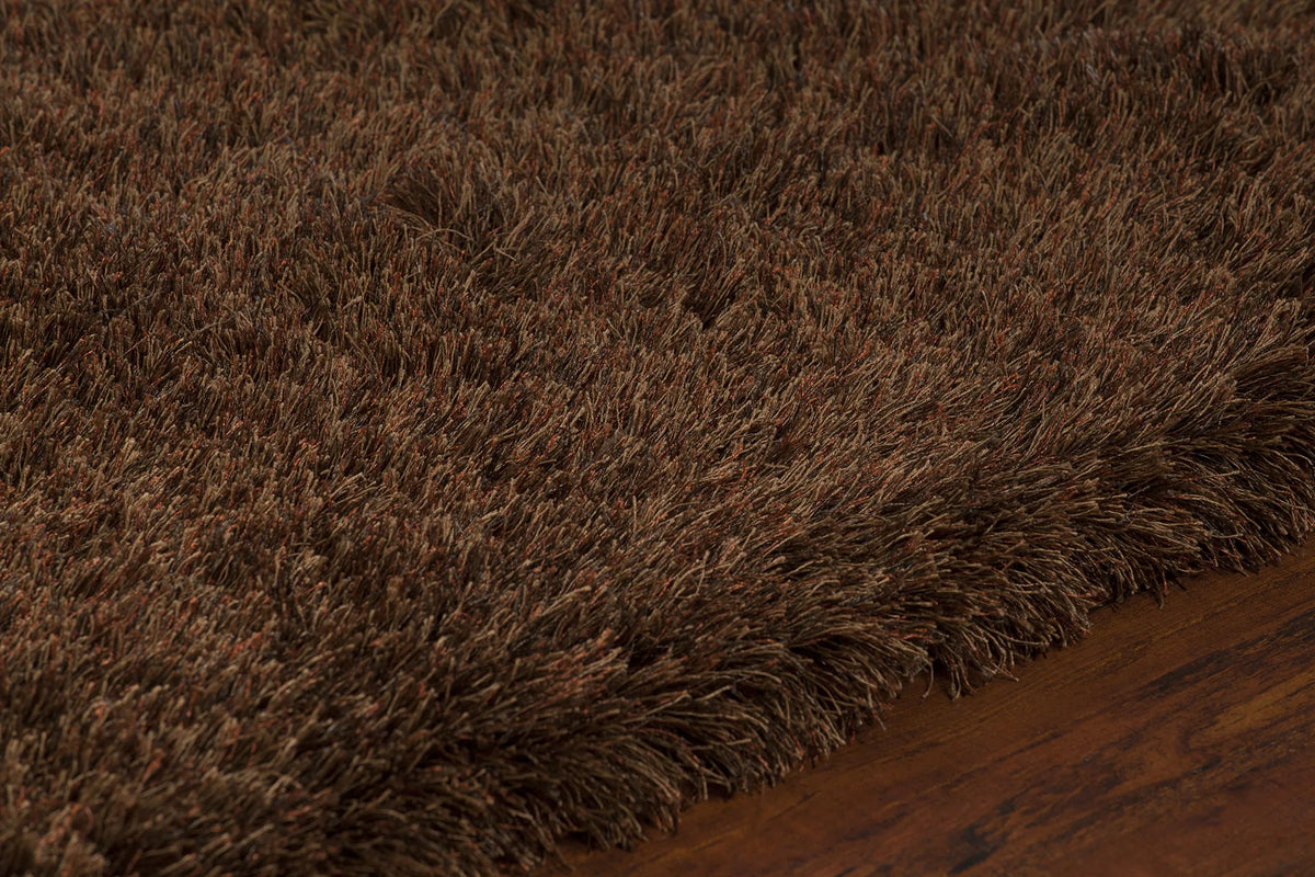 Chandra Vani VAN-13601 Brown and Rust rug, side detail view