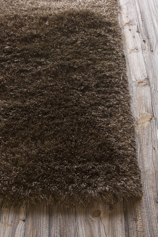 Chandra Vani VAN-13604 Dark Brown and Beige rug, corner detail