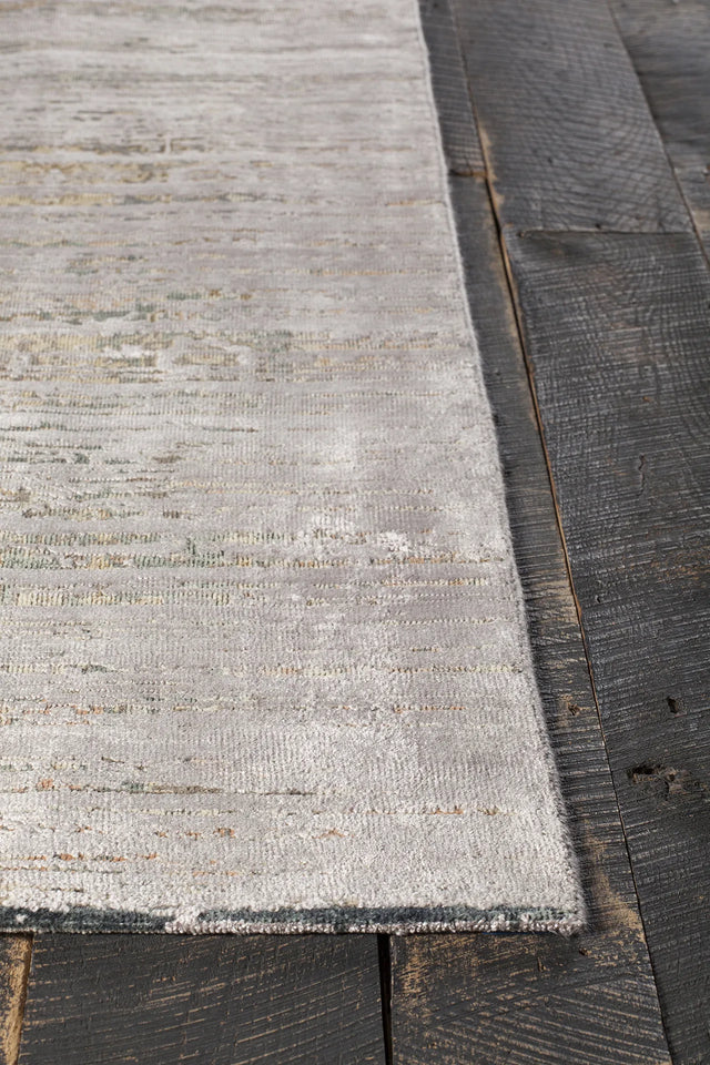 Chandra Vingel VIN-36801 green and beige and brown rug, corner detail