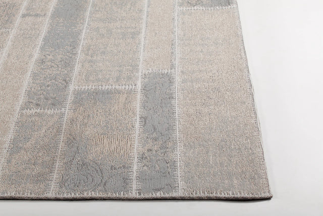 Chandra Willa WIL-46602 Grey and Beige rug, corner detail