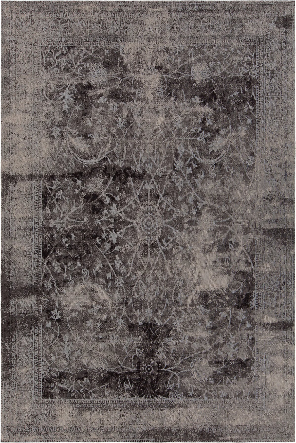 Chandra Willa WIL-46604 Black and Grey and Beige rug, flat view