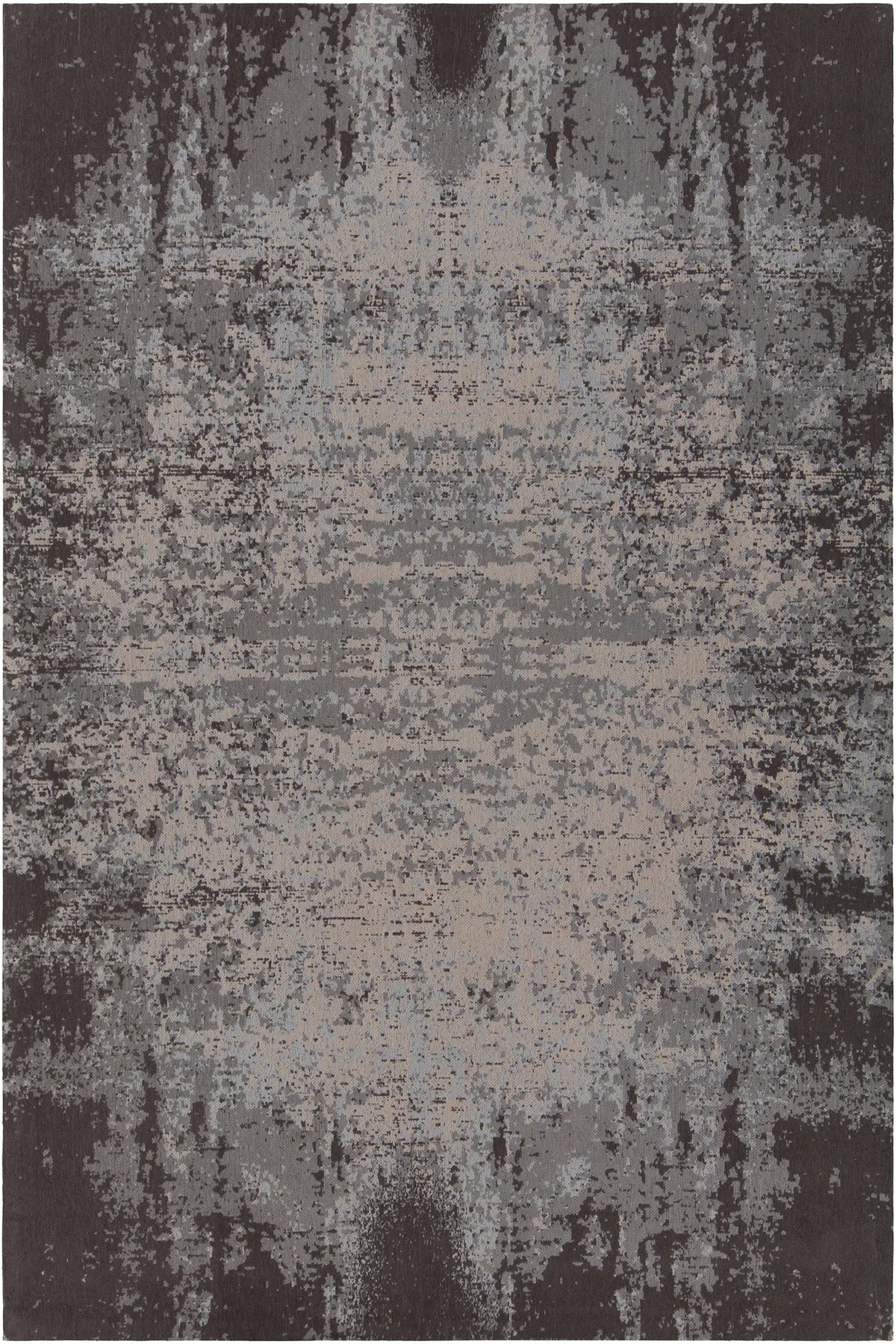 Chandra Willa WIL-46605 Black and Grey and Beige rug, flat view