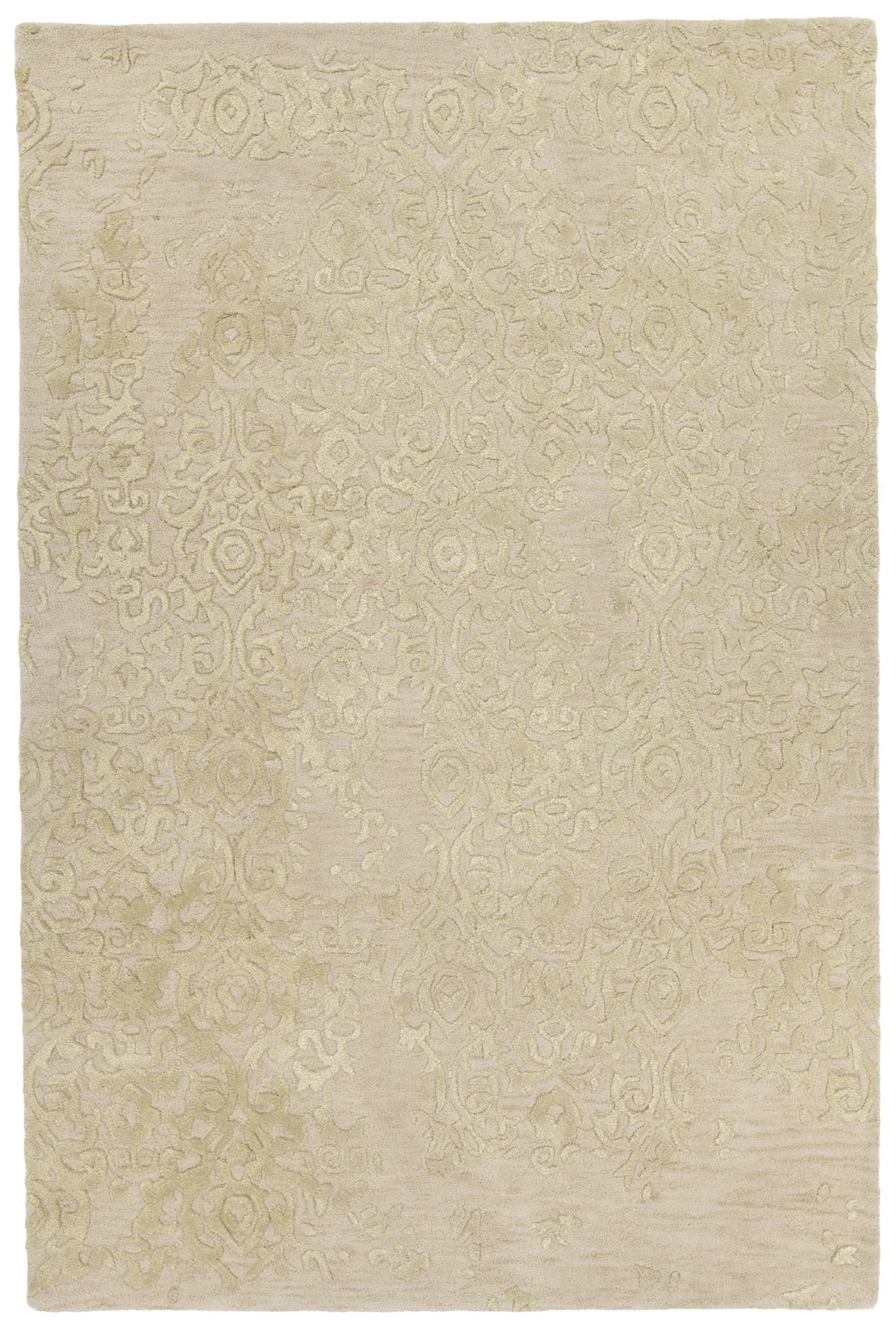 Chandra Xia XIA-43701 ivory and yellow rug, flat view