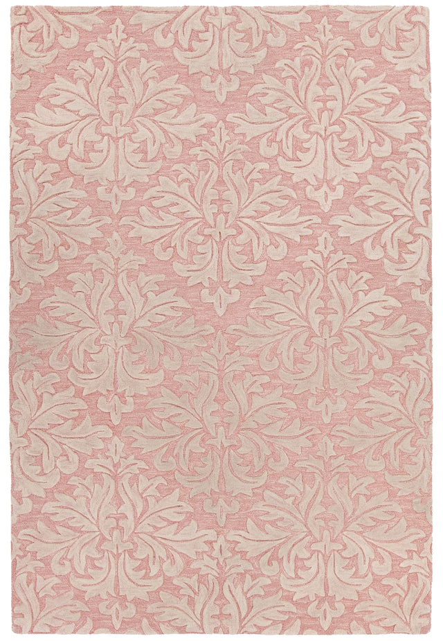 Chandra Yelena YEL-43801 pink and ivory rug, flat view