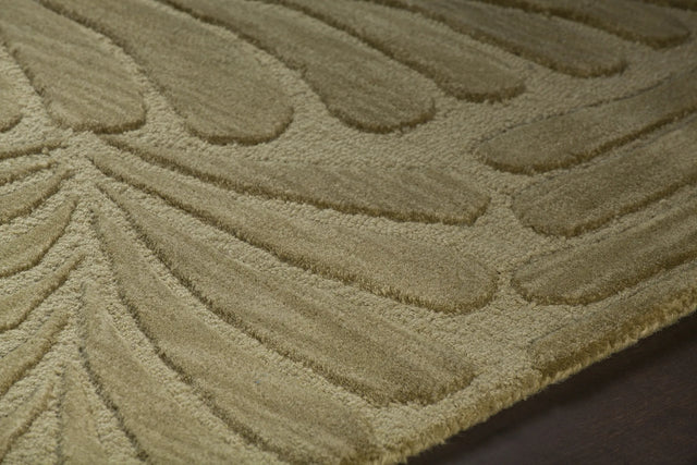 Chandra Yelena YEL-43803 green and ivory rug, side detail view