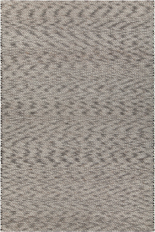 Chandra Yvonne YVO-48501 White and Black rug, flat view