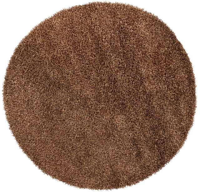 Chandra Zara ZAR-14501 Brown round rug, flat view