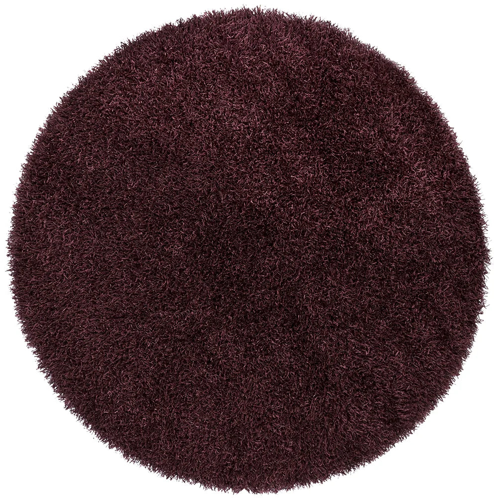 Chandra Zara ZAR-14504 Plum round rug, flat view