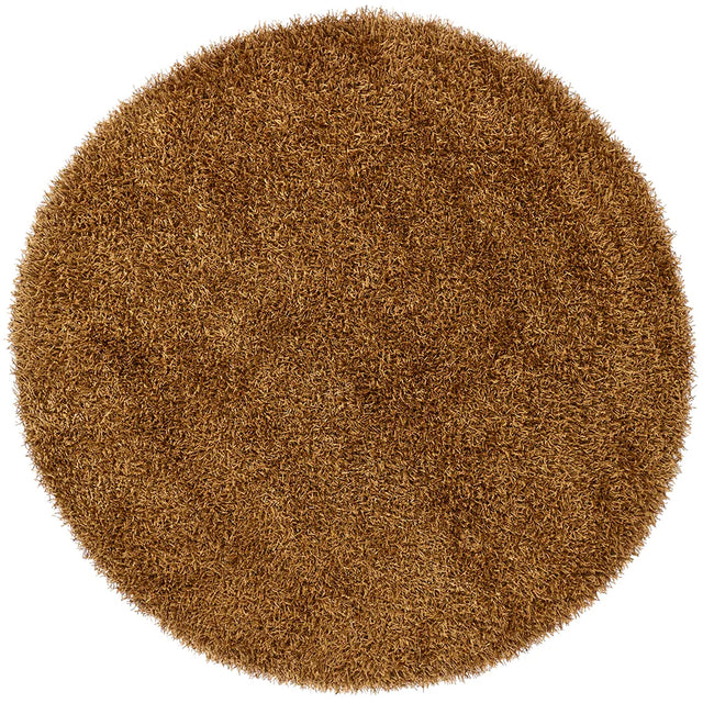Chandra Zara ZAR-14505 Gold round rug, flat view