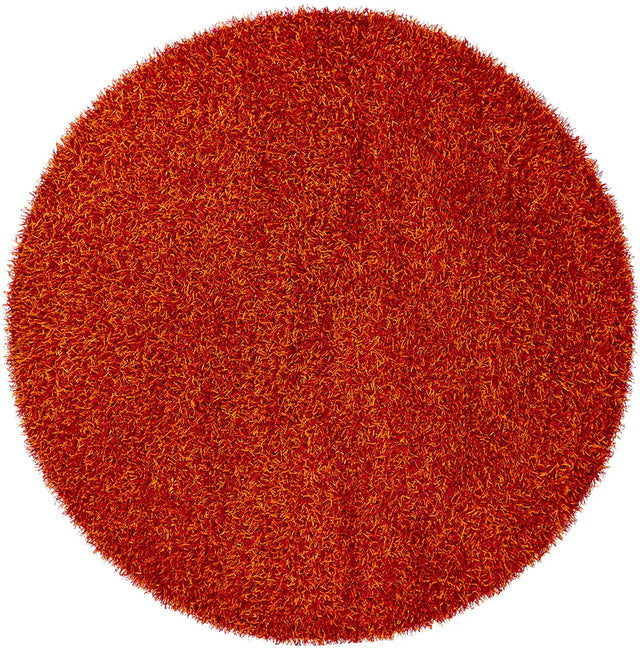 Chandra Zara ZAR-14510 Red and Orange round rug, flat view