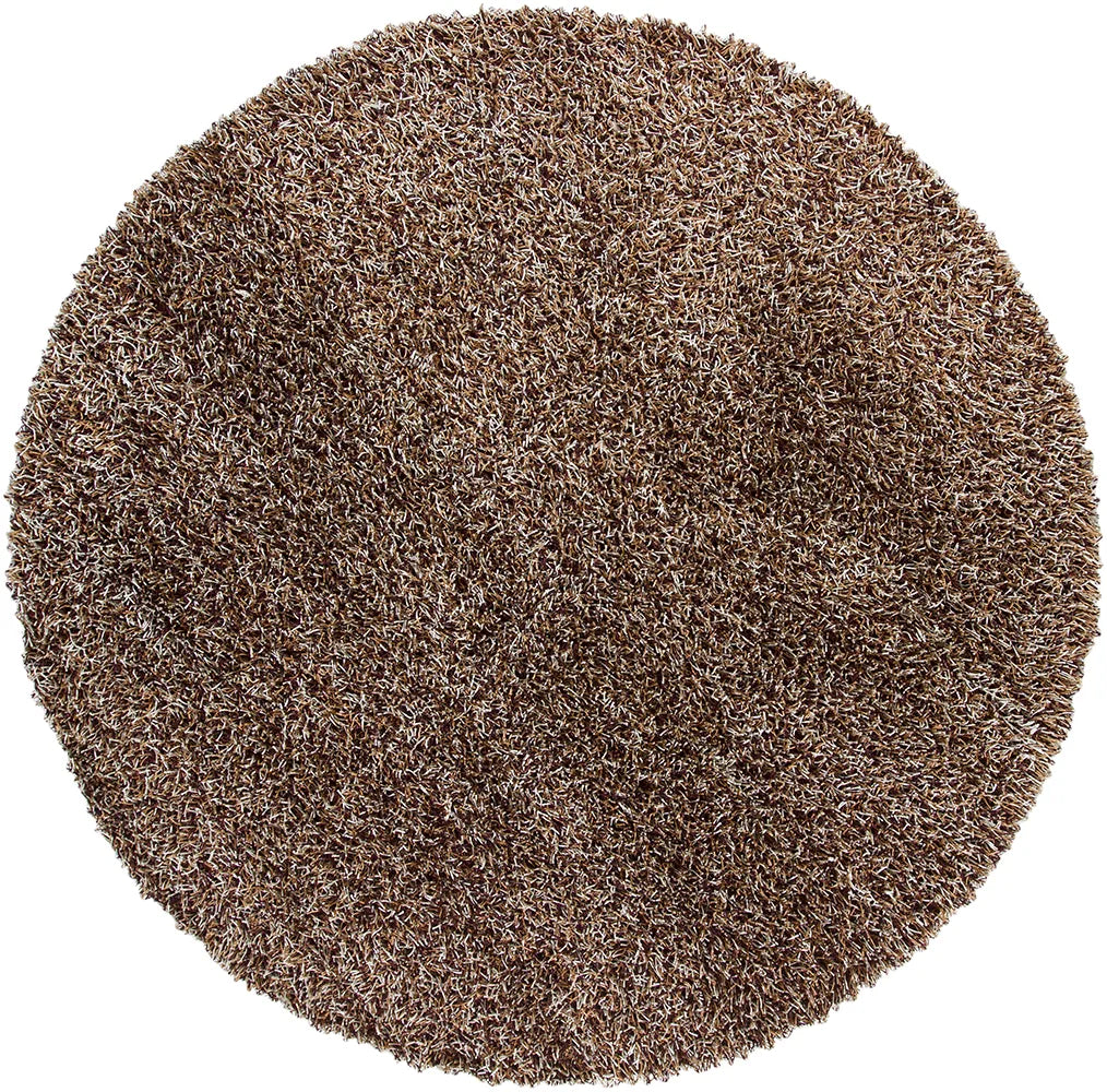 Chandra Zara ZAR-14514 Brown and Plum and Ivory round rug, flat view