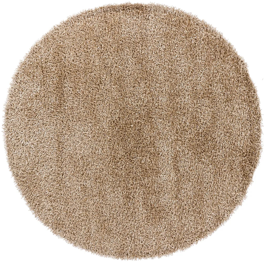 Chandra Zara ZAR-14530 Light Tan round rug, flat view