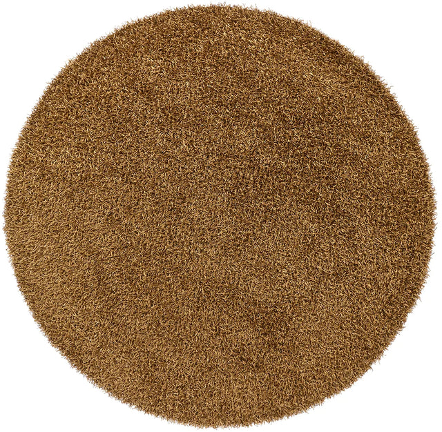 Chandra Zara ZAR-14531 Brown round rug, flat view