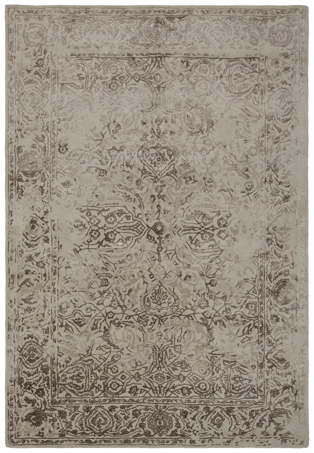 Chandra Zina ZIN-45700 Brown and Beige rug, flat view
