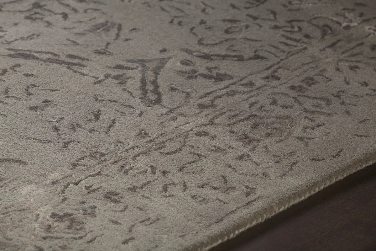 Chandra Zina ZIN-45702 Taupe rug, side detail view