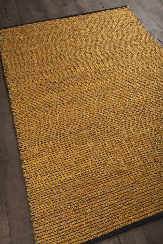 Chandra Zola ZOL-17101 Orange and Charcoal rug, angled side view