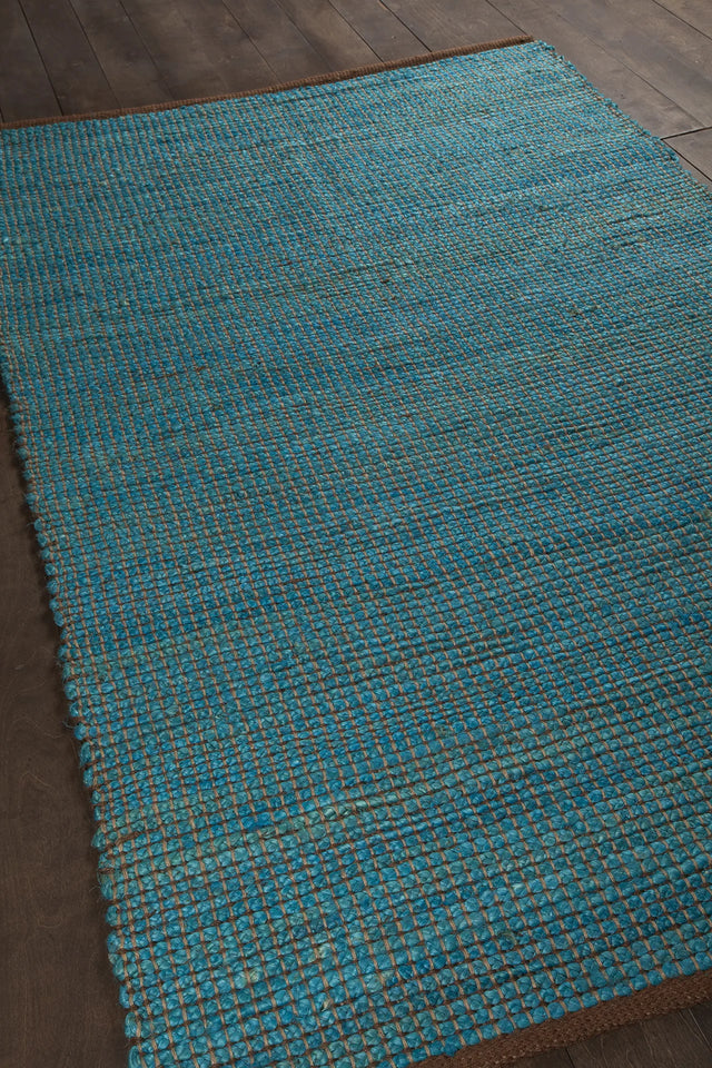 Chandra Zola ZOL-17102 Blue and Charcoal rug, angled side view