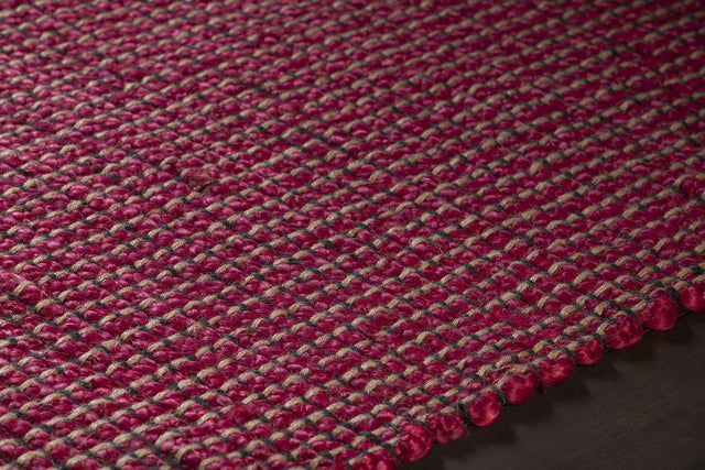 Chandra Zola ZOL-17103 Red and Charcoal rug, side detail view