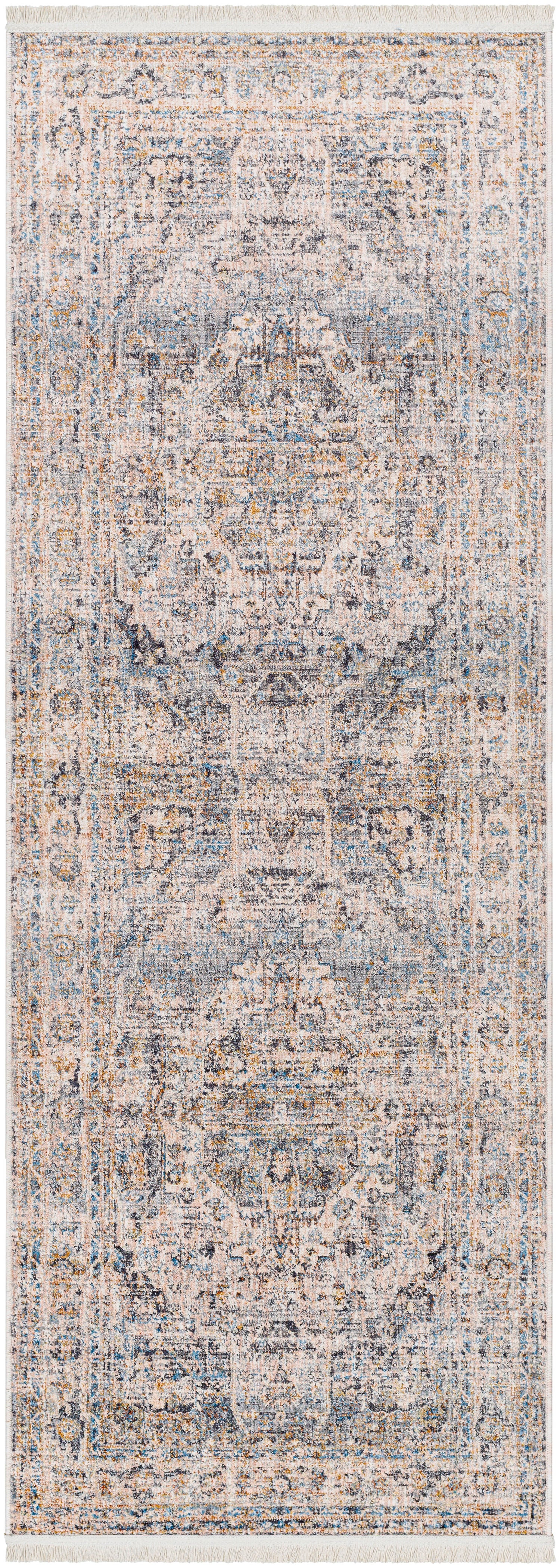 Surya Chicago Chg-2317 Slate, Charcoal, Light Beige, Blue, Mustard Rug.
