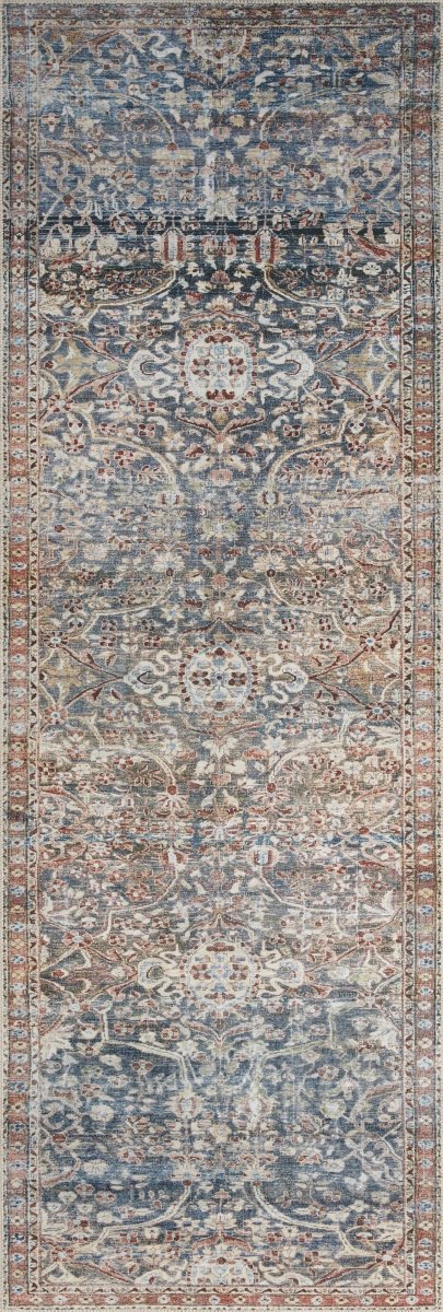 Chris Loves Julia x Loloi Jules Jul-06 Denim/Spice Rugs.