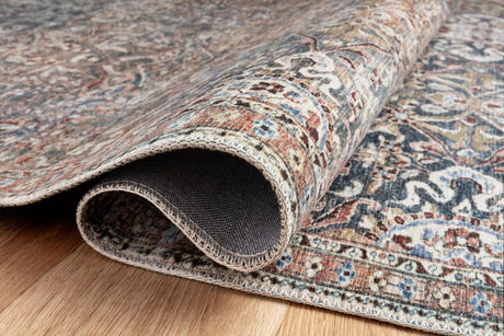 Chris Loves Julia x Loloi Jules Jul-06 Denim/Spice Rugs.