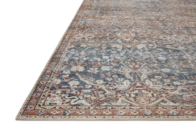 Chris Loves Julia x Loloi Jules Jul-06 Denim/Spice Rugs.