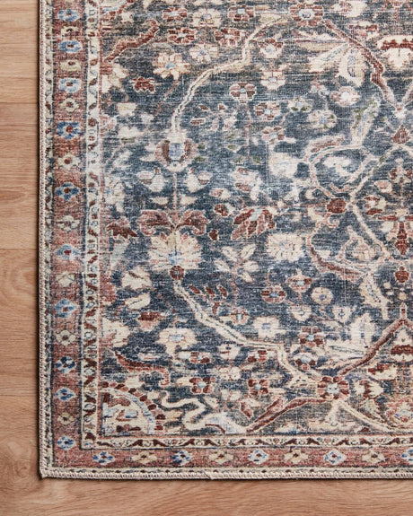 Chris Loves Julia x Loloi Jules Jul-06 Denim/Spice Rugs.