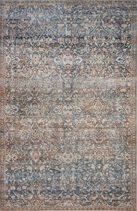 Chris Loves Julia x Loloi Jules Jul-06 Denim/Spice Rugs.