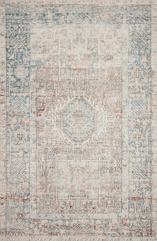 Chris Loves Julia x Loloi Jules Jul-07 Natural/Ocean Rugs.