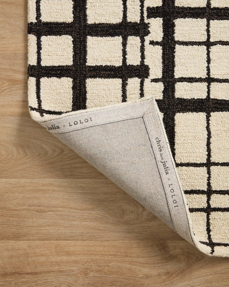 Chris Loves Julia x Loloi Polly Pol-02 Black/Ivory Rug.