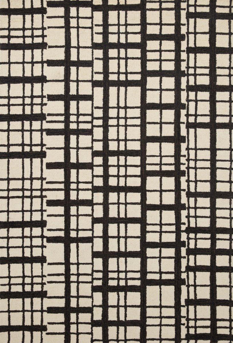 Chris Loves Julia x Loloi Polly Pol-02 Black/Ivory Rug.