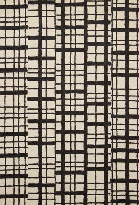 Chris Loves Julia x Loloi Polly Pol-02 Black/Ivory Rug.