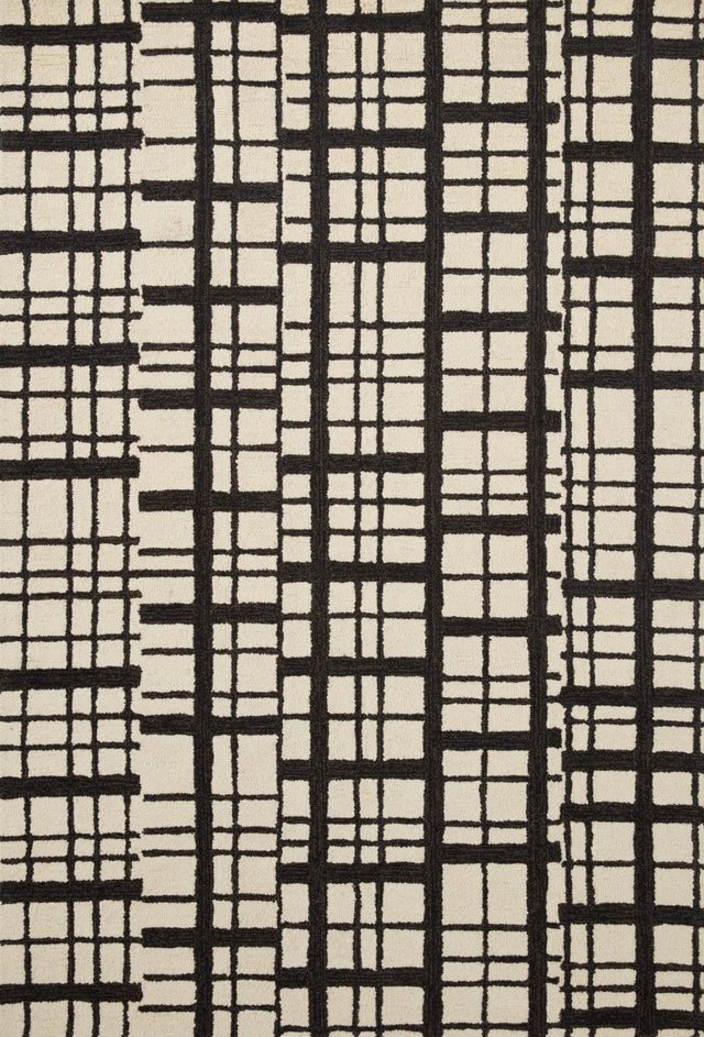 Chris Loves Julia x Loloi Polly Pol-02 Black/Ivory Rug.