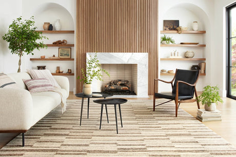 Chris Loves Julia x Loloi Polly Pol-04 Beige/Tobacco Rug.