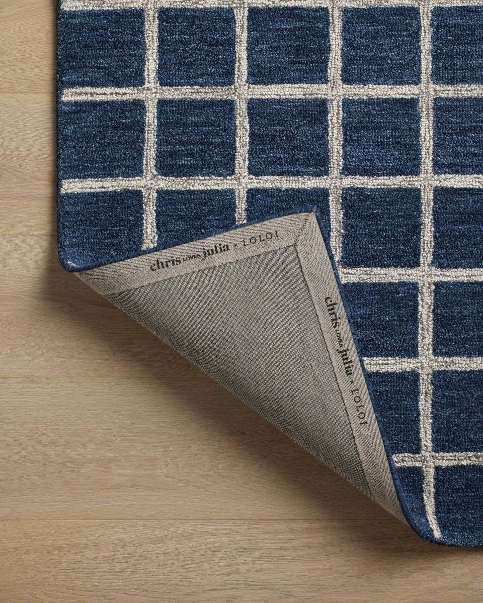 Chris Loves Julia x Loloi Polly Pol-05 Navy/Silver Rug.