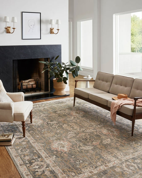 Chris Loves Julia x Loloi Rosemarie Roe-01 Sage/Blush Rugs.