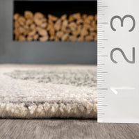 Nuloom Evangeline Abstract Wool Verd01A Ivory Area Rug