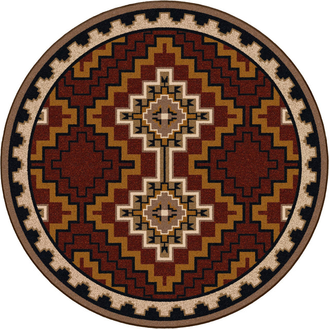 American Dakota Council Fire Red Rug
