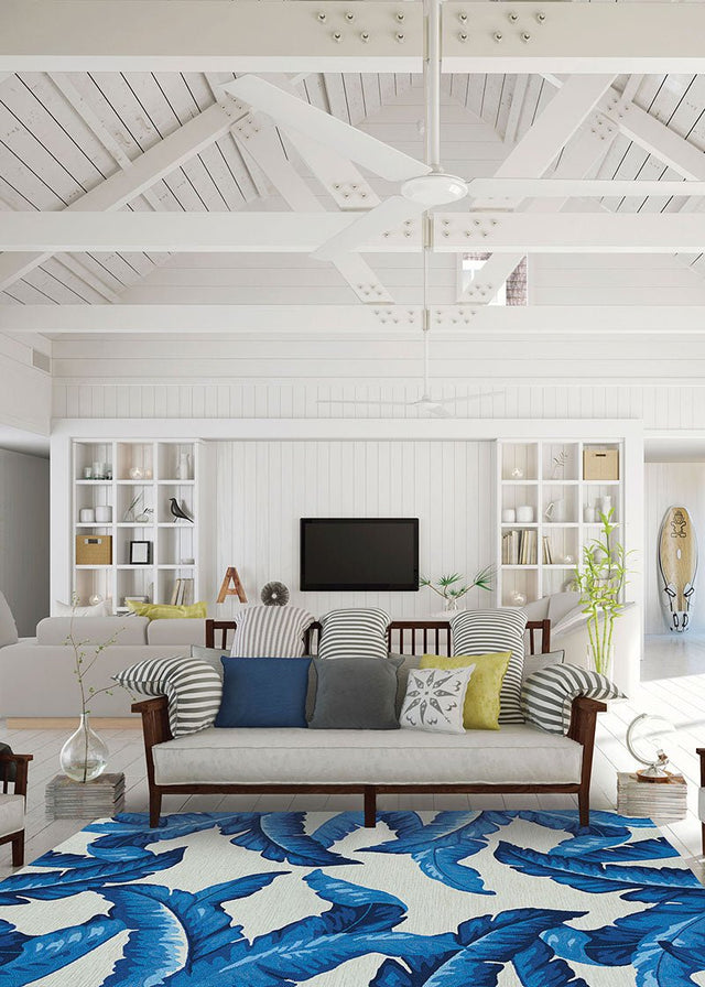 Couristan Covington Palm Leaves 2993/2003 Blue Rugs - Couristan - 29932003036056t