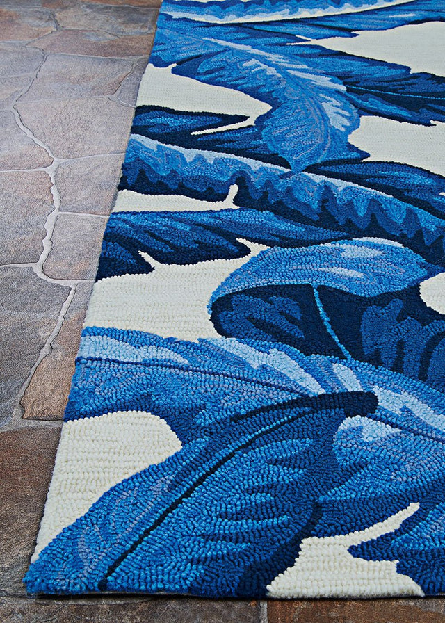 Couristan Covington Palm Leaves 2993/2003 Blue Rugs - Couristan - 29932003710710n