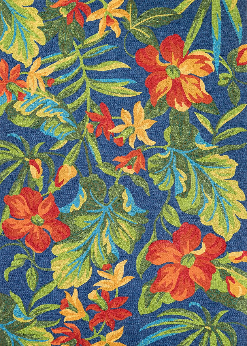 Couristan Covington Tropical Orchid 4886/4285 Azure / Forest Green / Red Rugs - Couristan - 48864285020040t
