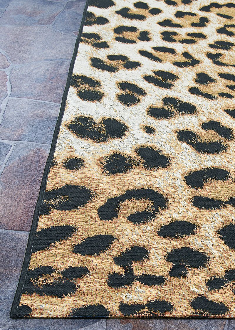 Couristan Dolce Amur Leopard 5750/0003 New Gold Rugs - Couristan - 57500003023311t