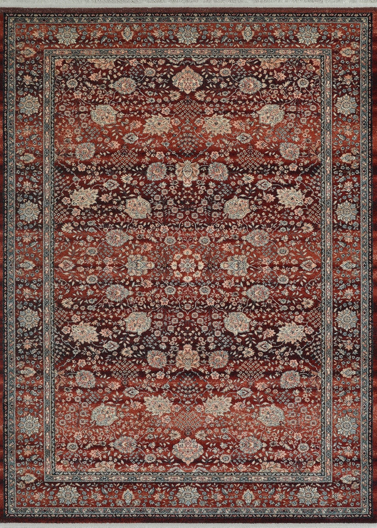 Couristan Kashimar Floral Vase 0614/4165 Rust Rug - Couristan - 06144165053079t